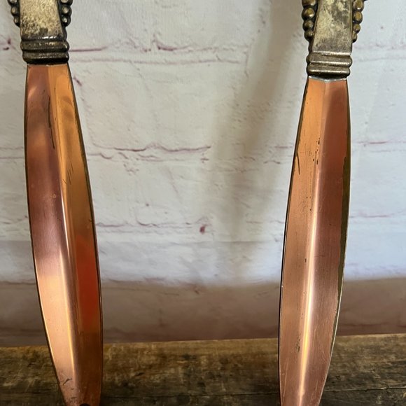 Large Gothic Copper & Silver Salad Servers - 1970 - Picture 5 of 7
